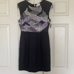 Adam Lippes black sequin party dress. Size 6